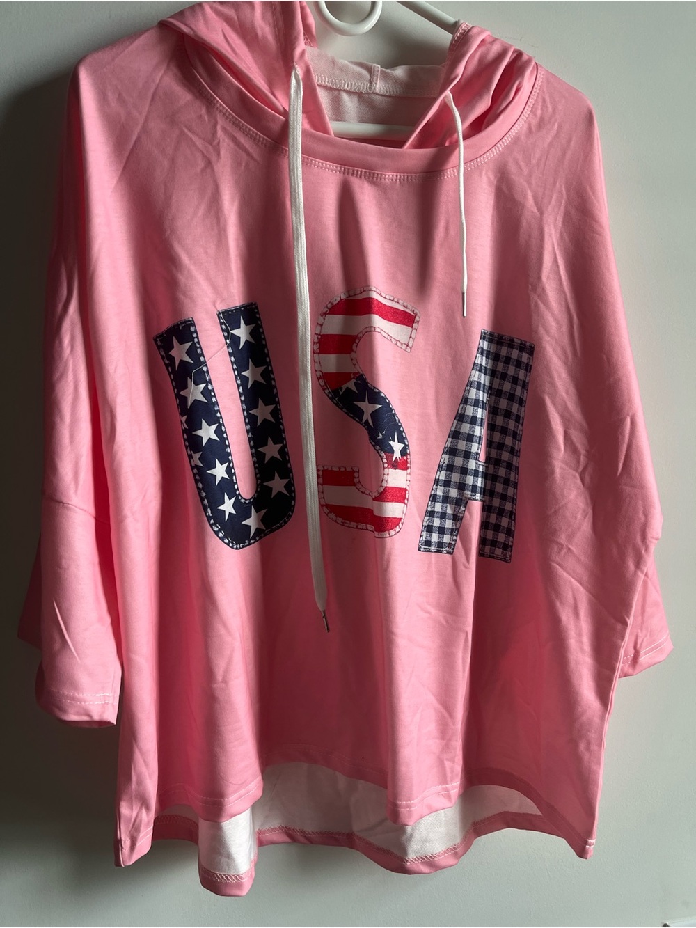 Kids Pink USA Hooded Top